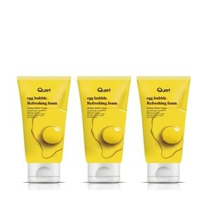 Lot 3pc New Sealed Korean QURET Egg Bubble Refreshing Foam K-Beauty Cleanser 6oz